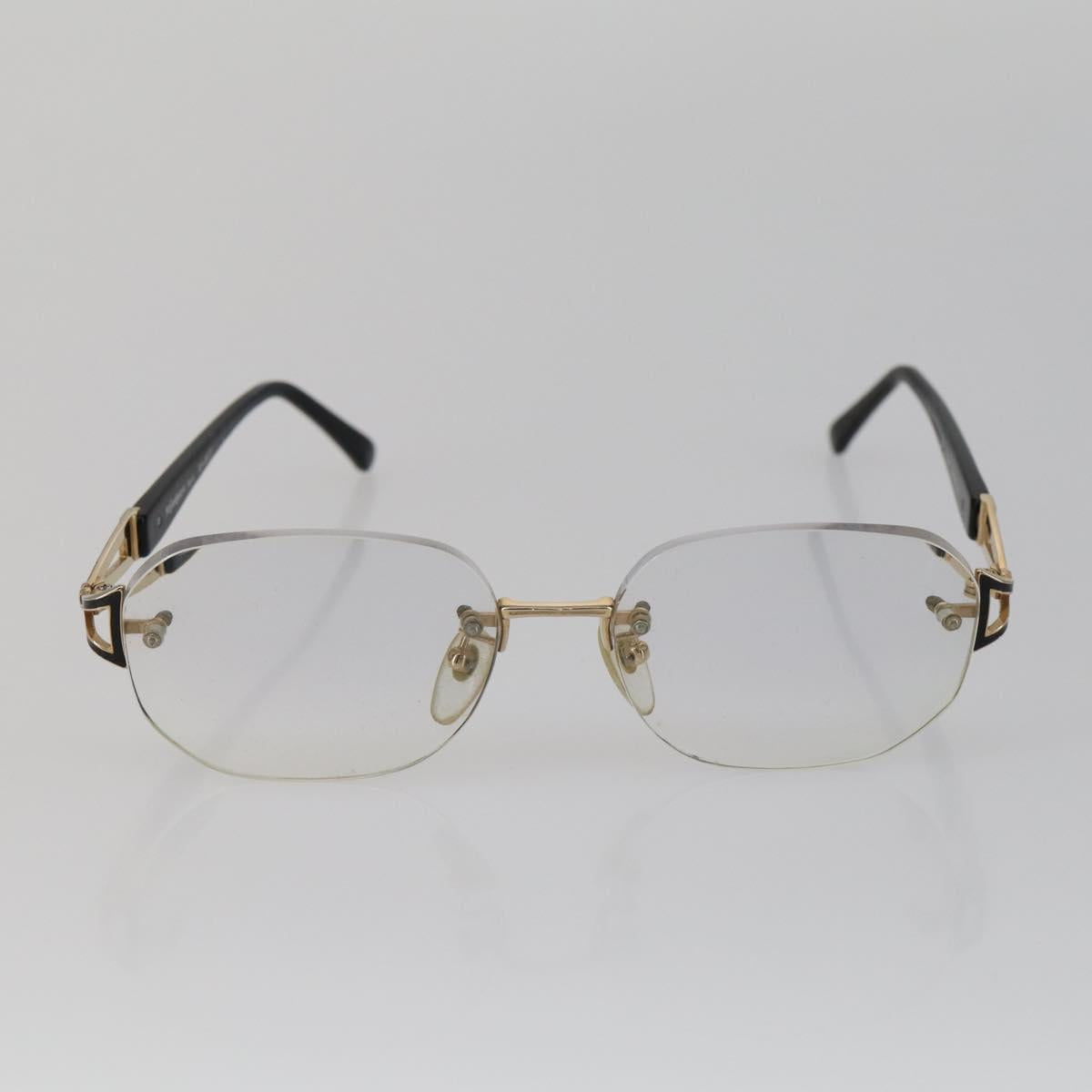 SAINT LAURENT Glasses plastic 4 Set Black Gold Auth 165142