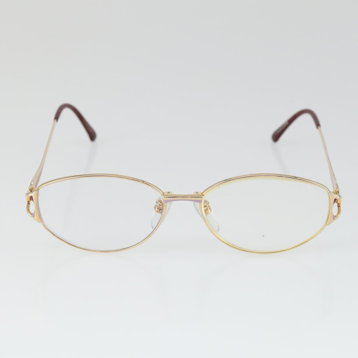 SAINT LAURENT Glasses plastic 4 Set Black Gold Auth 165142
