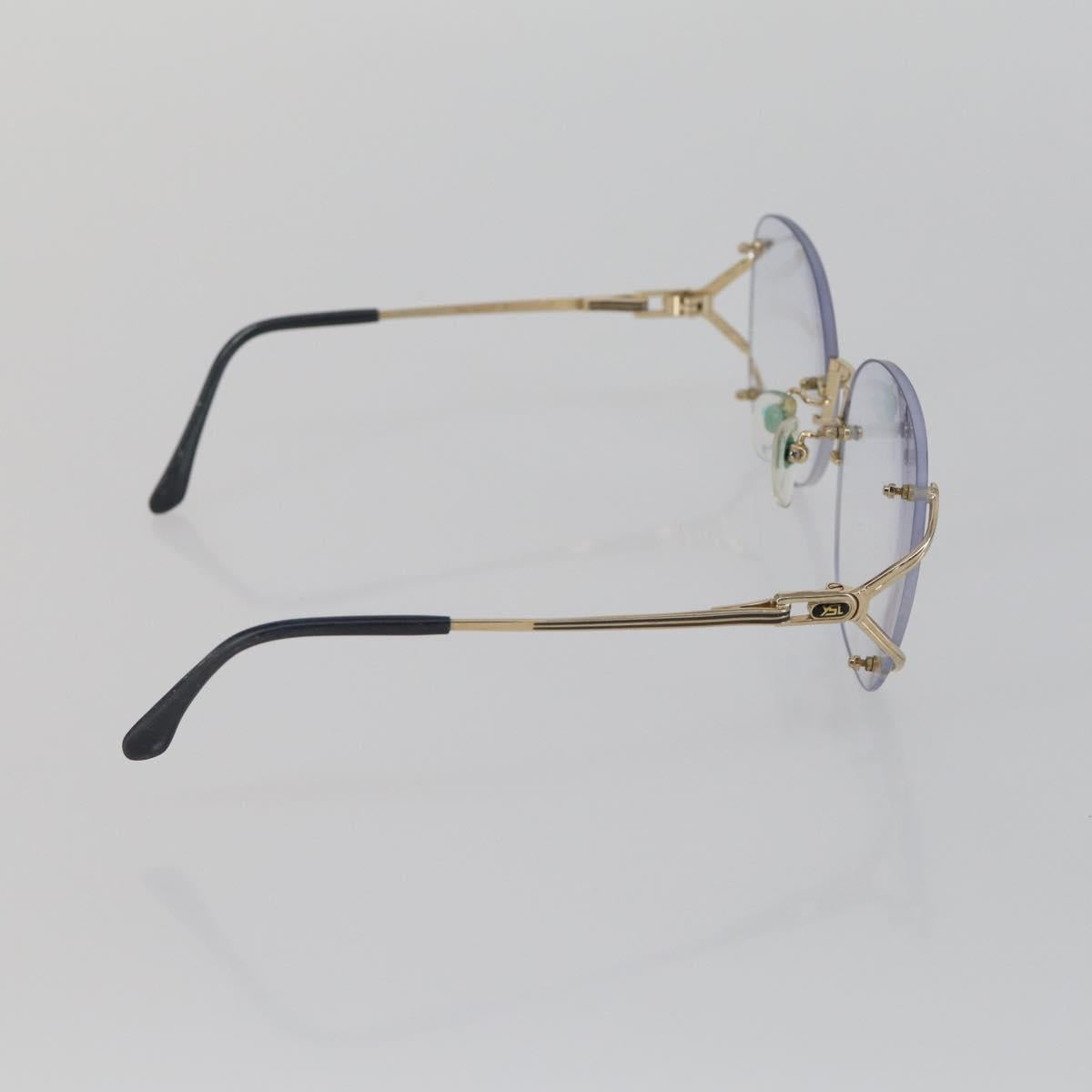 SAINT LAURENT Glasses plastic 4 Set Black Gold Auth 165142
