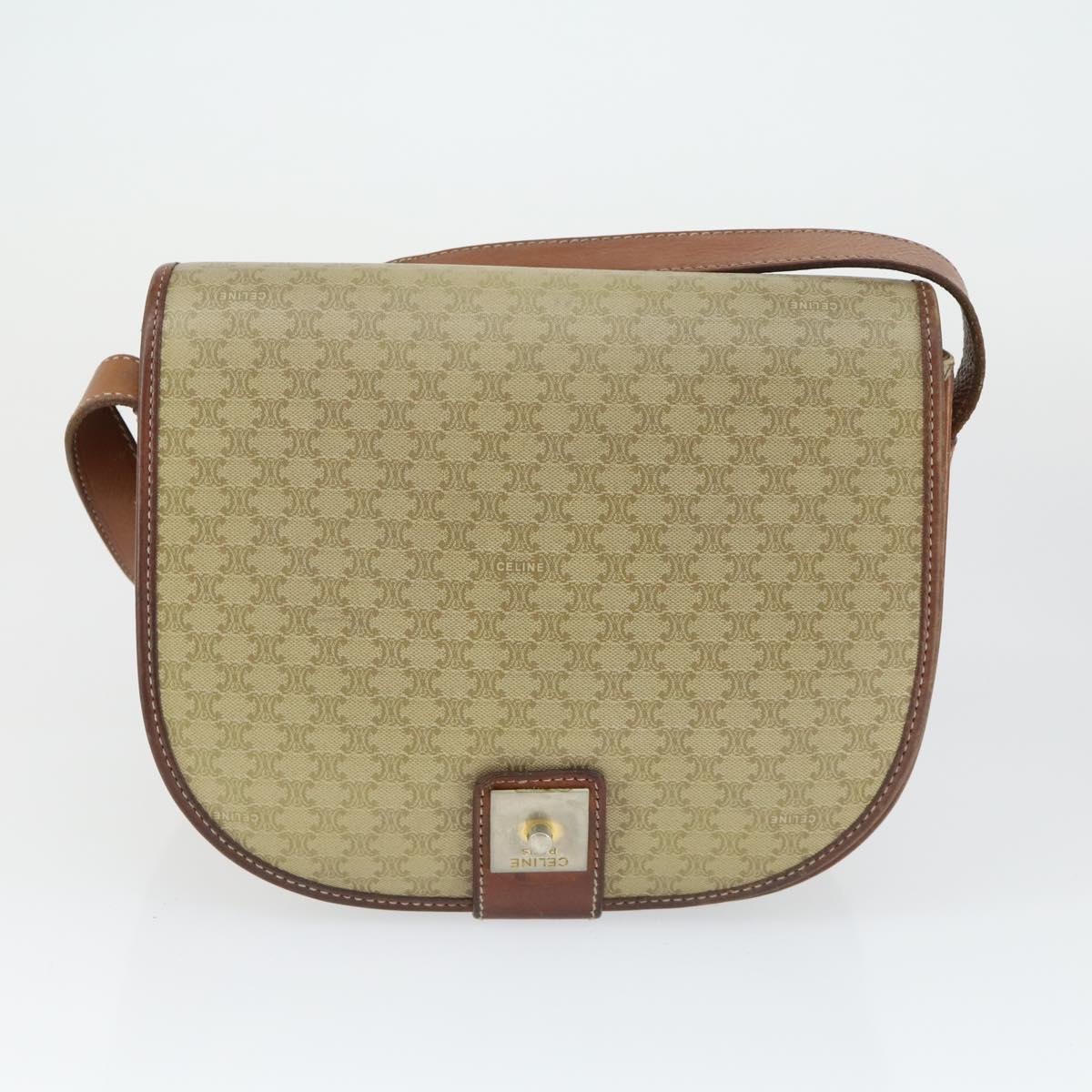 CELINE MCM Loewe Vicetos Logogram Shoulder Bag PVC 4 Set Beige Black Auth 165148