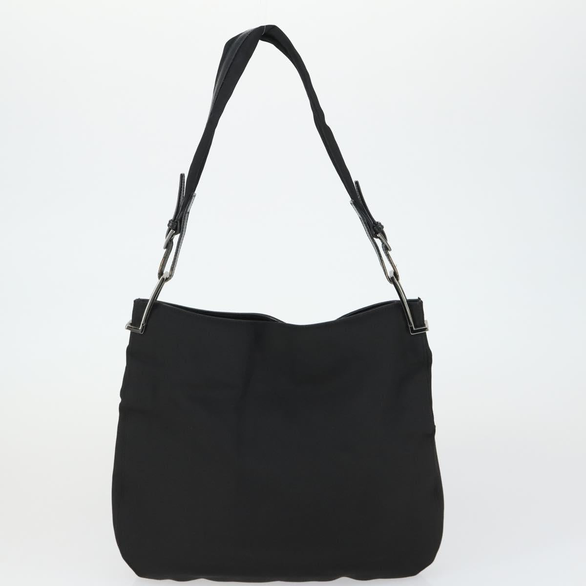 GUCCI GG Canvas Shoulder Bag Nylon Leather 4 Set Black Beige Auth 165149