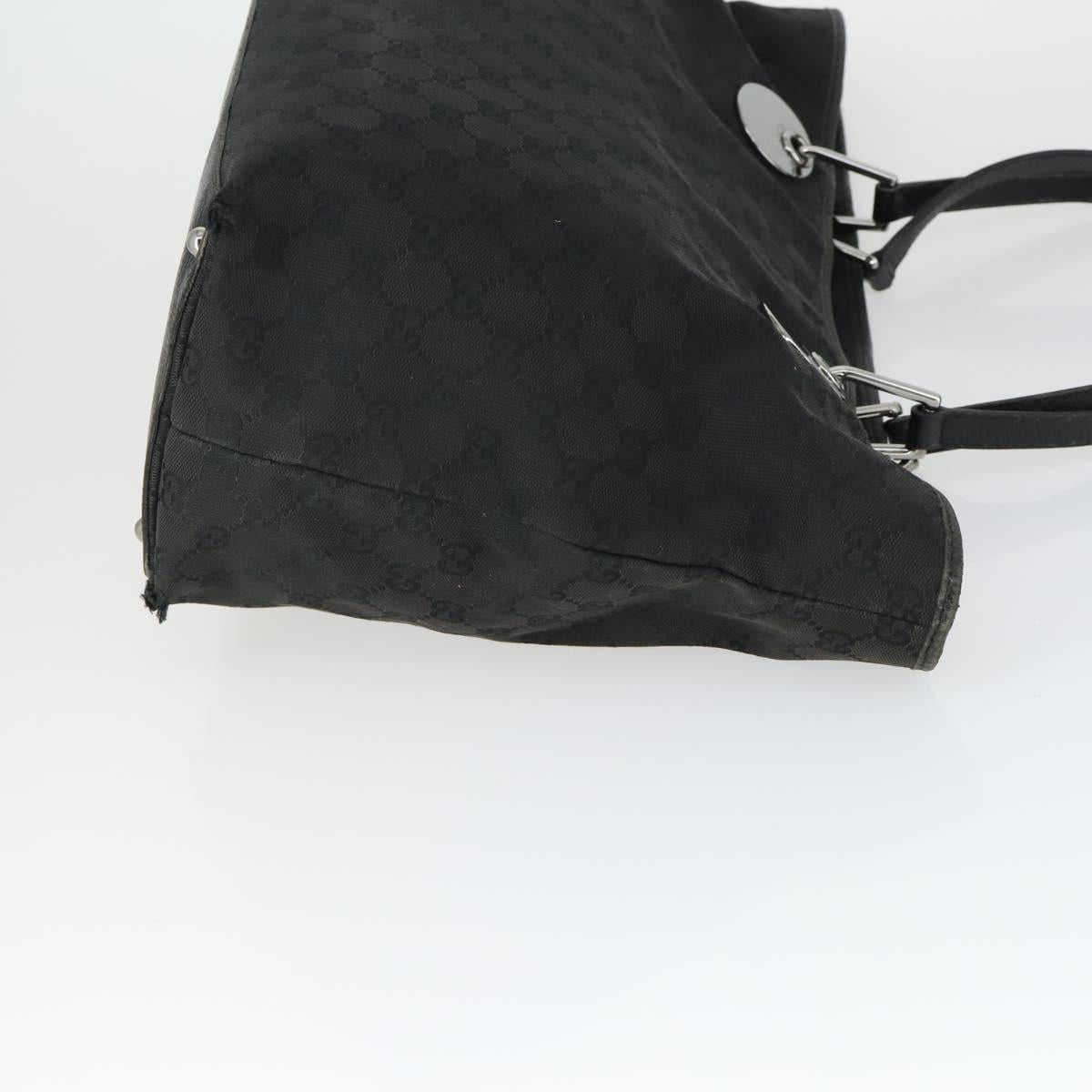 GUCCI GG Canvas Shoulder Bag Nylon Leather 4 Set Black Beige Auth 165149