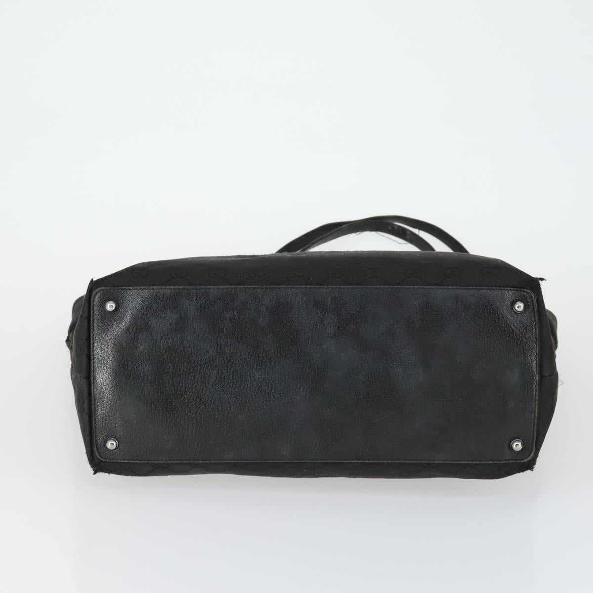 GUCCI GG Canvas Shoulder Bag Nylon Leather 4 Set Black Beige Auth 165149