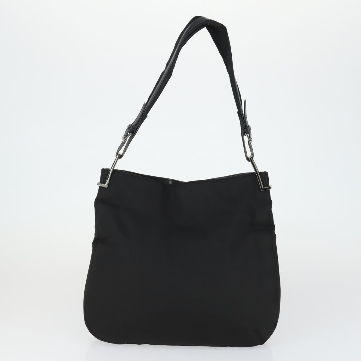 GUCCI GG Canvas Shoulder Bag Nylon Leather 4 Set Black Beige Auth 165149