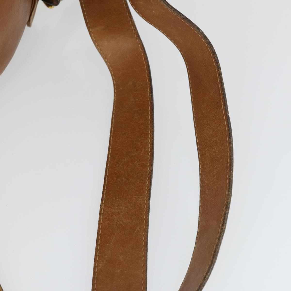 GUCCI Bamboo Backpack Leather Beige Gold 003 2058 0016 Auth 165169