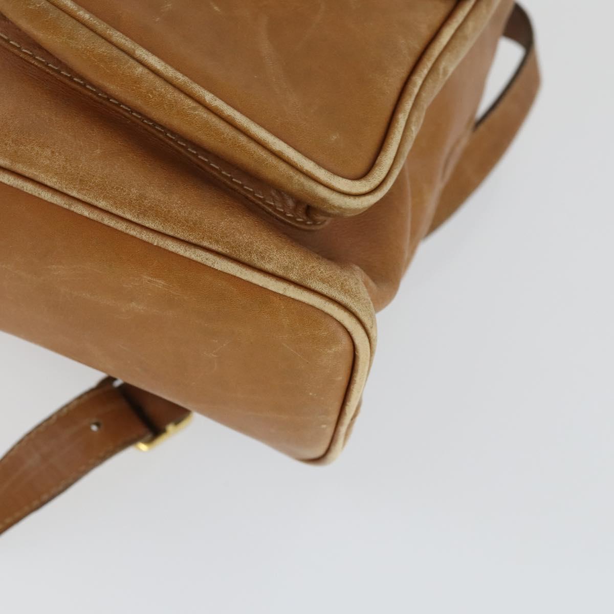 GUCCI Bamboo Backpack Leather Beige Gold 003 2058 0016 Auth 165169