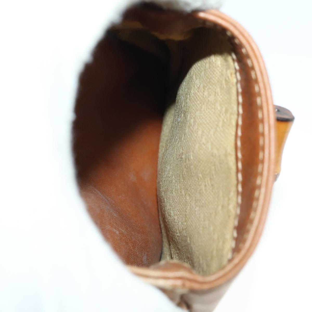 GUCCI Bamboo Backpack Leather Beige Gold 003 2058 0016 Auth 165169