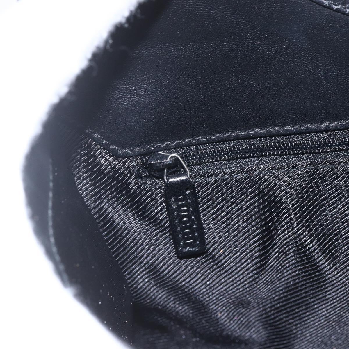 GUCCI GG Canvas Jackie Shoulder Bag Black Silver 01719 Auth 165174V