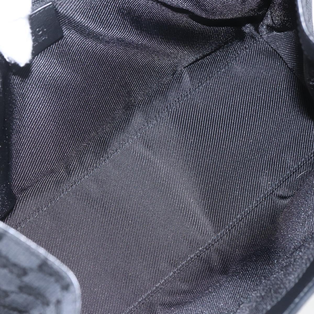 GUCCI GG Canvas Jackie Shoulder Bag Black Silver 01719 Auth 165174V