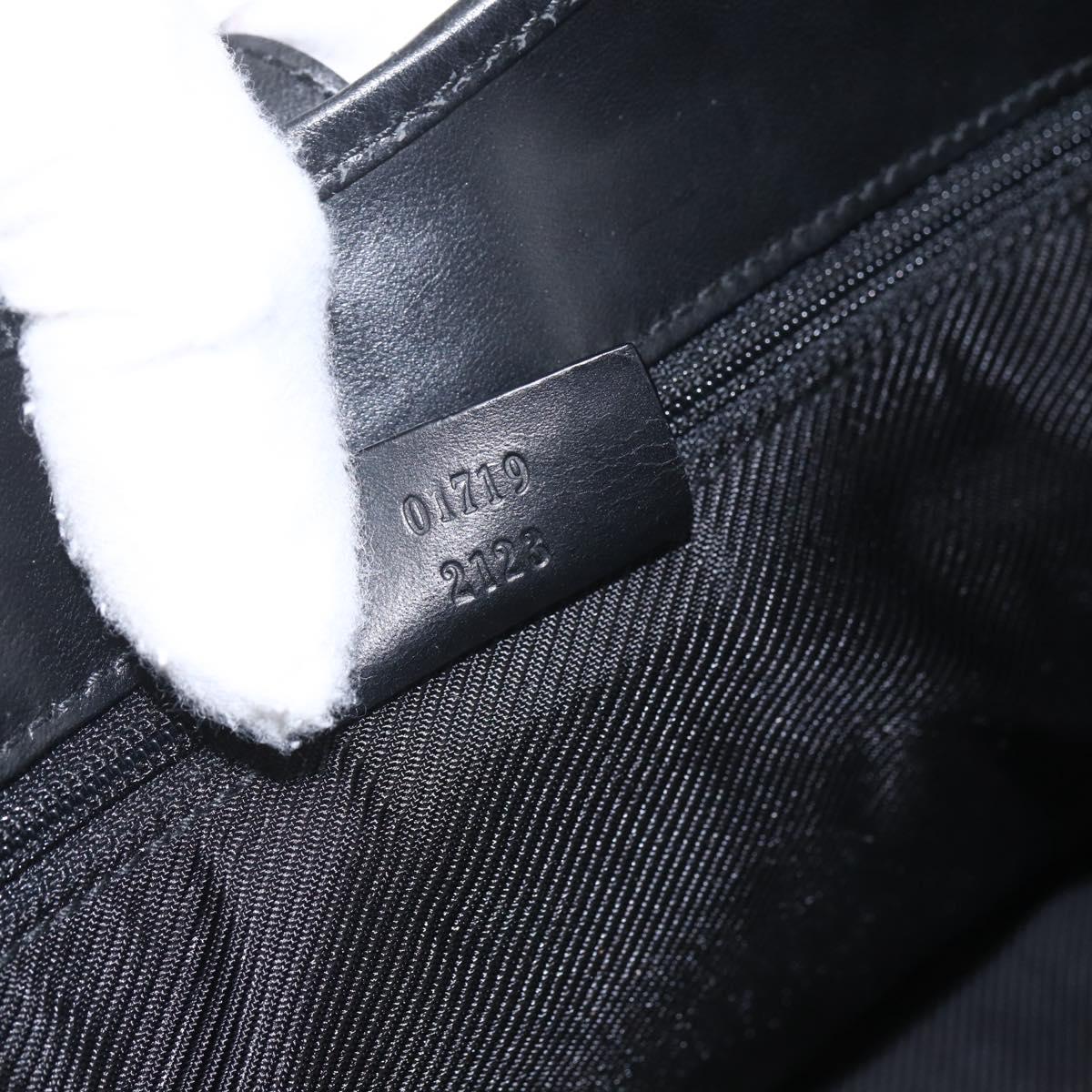 GUCCI GG Canvas Jackie Shoulder Bag Black Silver 01719 Auth 165174V