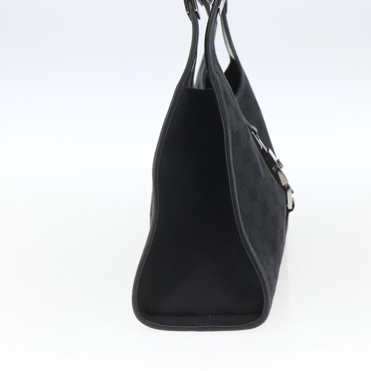 GUCCI GG Canvas Jackie Shoulder Bag Black Silver 01719 Auth 165174V