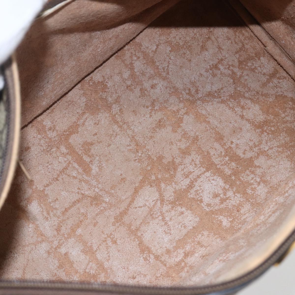 GUCCI GG Supreme Web Sherry Line Boston Bag PVC Beige Gold 39 02 007 Auth 165177