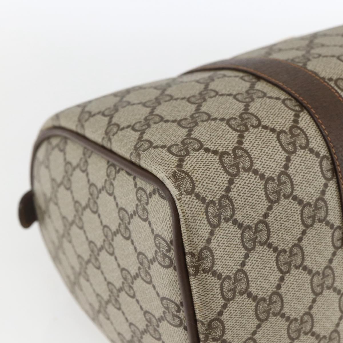 GUCCI GG Supreme Web Sherry Line Bag PVC Beige Gold 40 02 007 Auth 165178