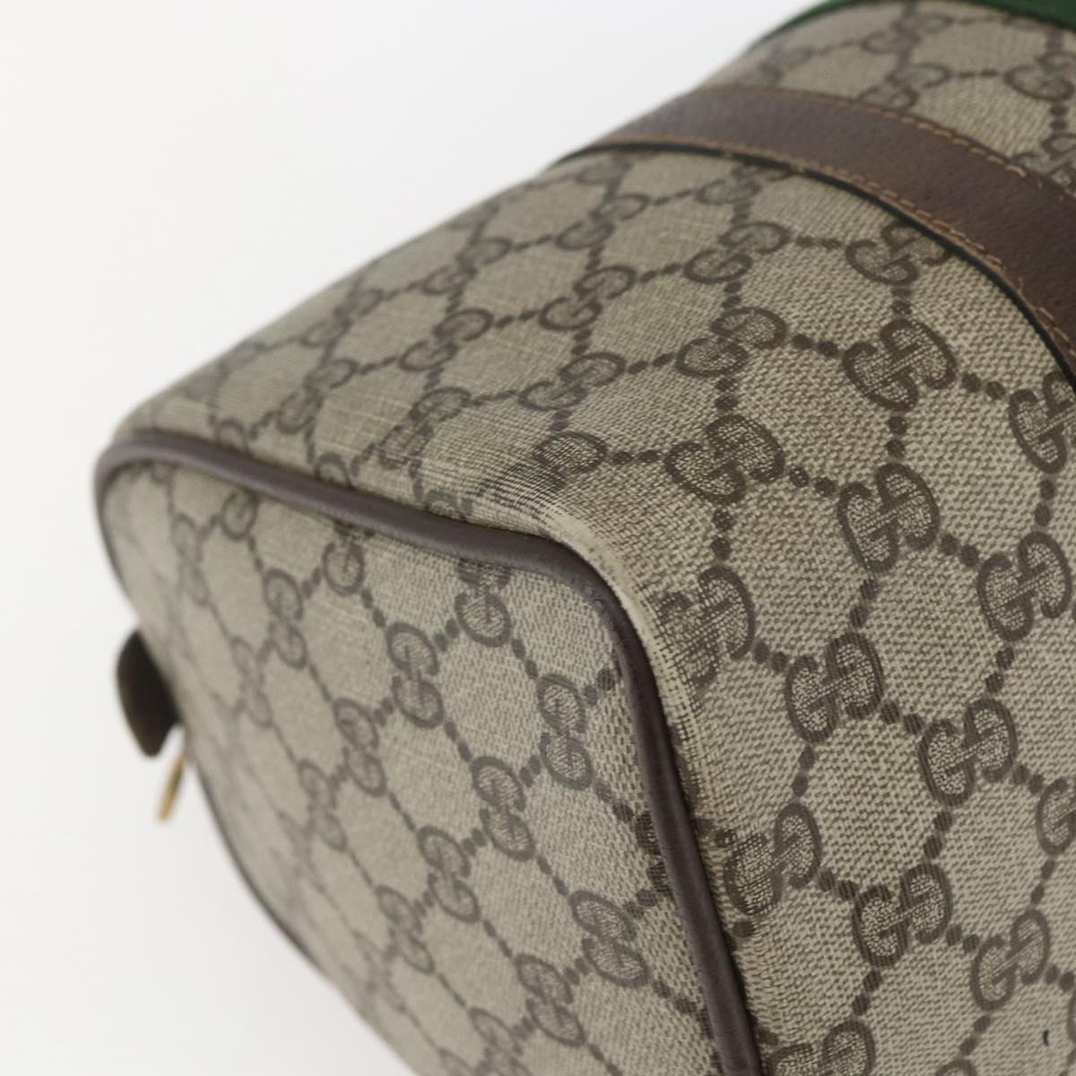 GUCCI GG Supreme Web Sherry Line Bag PVC Beige Gold 58 02 007 Auth 165180
