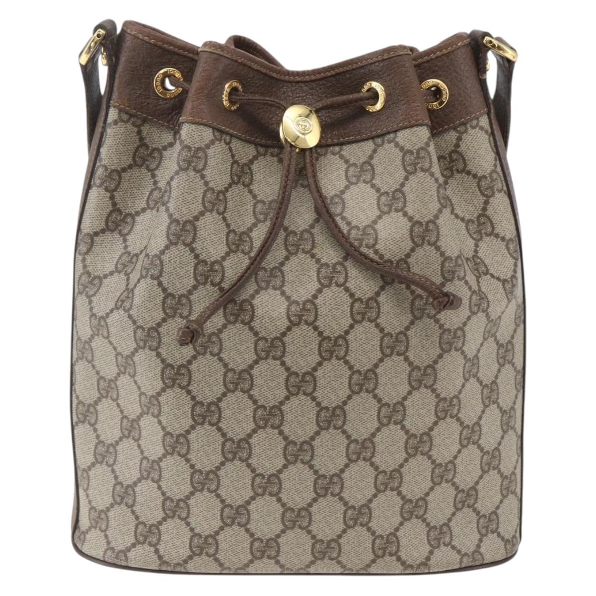 GUCCI GG Supreme Purse Bag PVC Leather Beige Gold 001 115 6179 Auth 165181