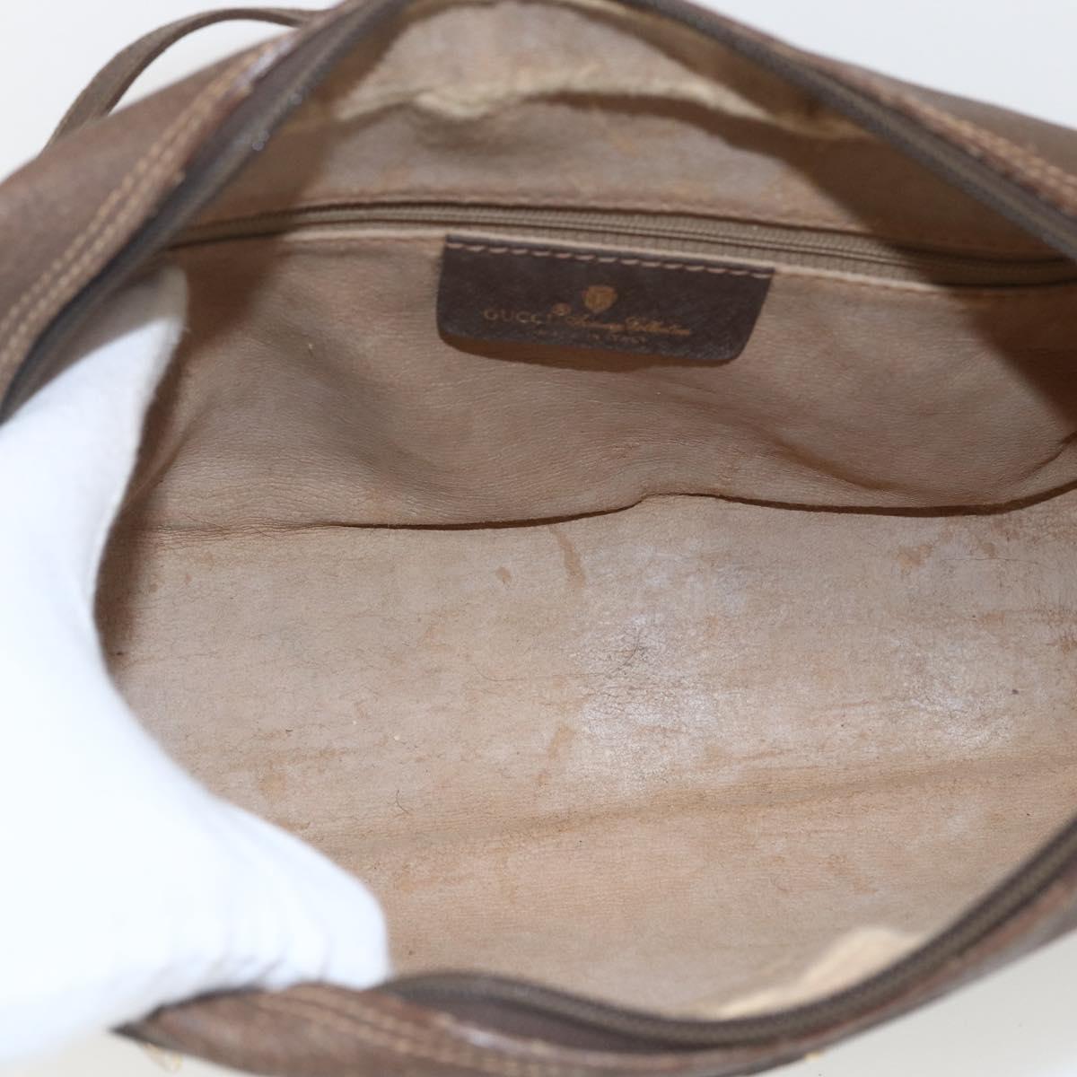 GUCCI GG Supreme Web Sherry Line Bag PVC Beige Gold 56 02 088 Auth 165182
