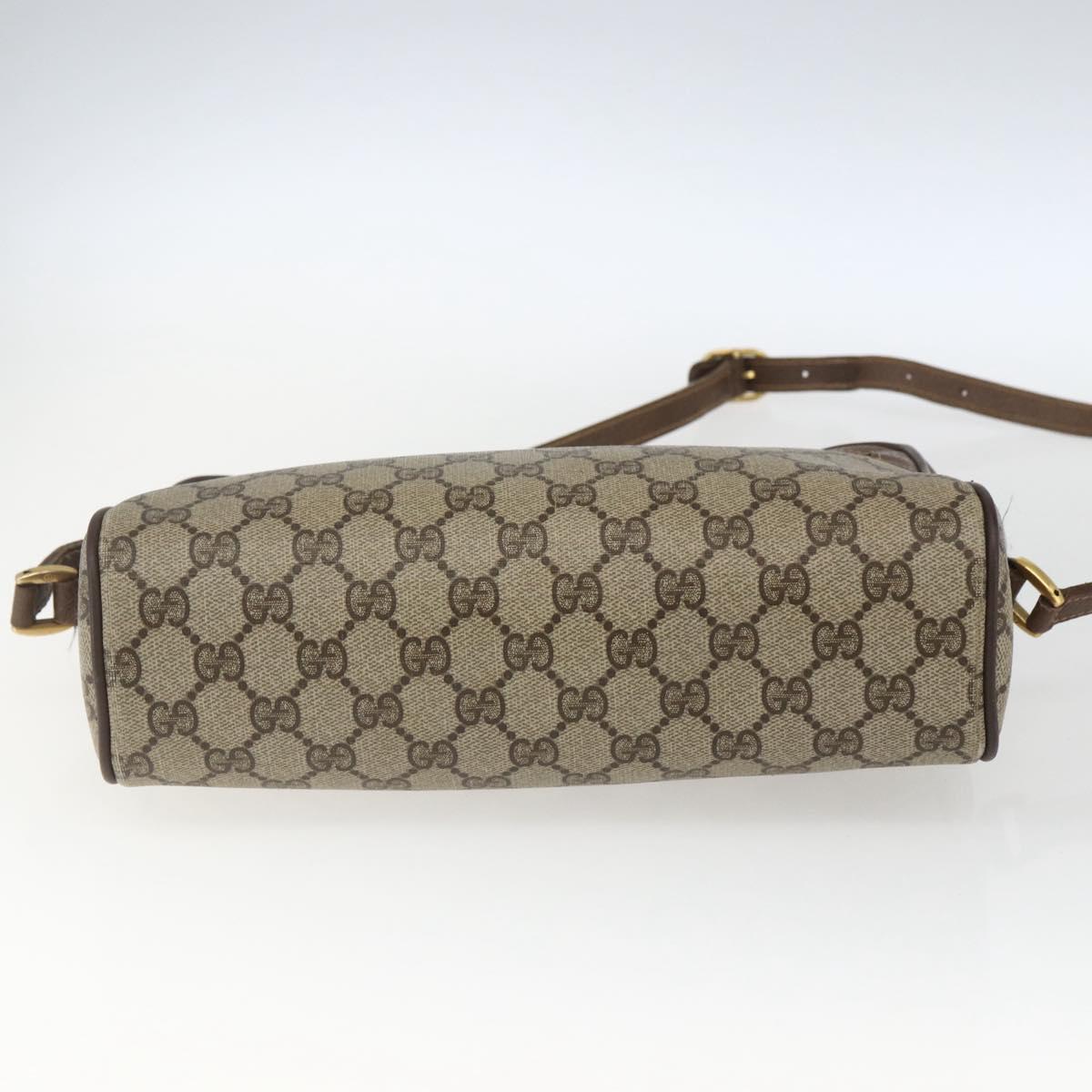 GUCCI GG Supreme Web Sherry Line Bag PVC Beige Gold 56 02 088 Auth 165182