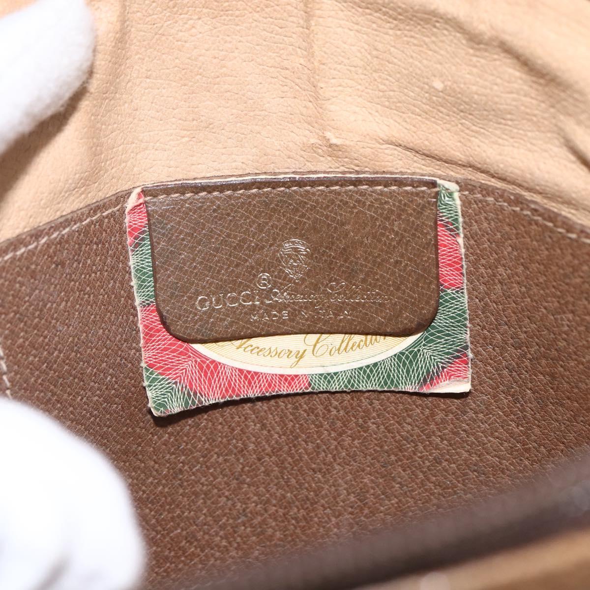 GUCCI GG Supreme Web Sherry Line Bag PVC Beige Gold 98 02 047 Auth 165184