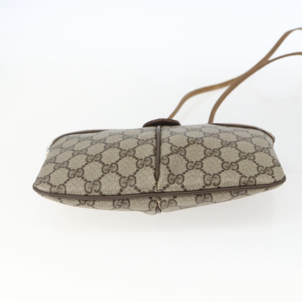 GUCCI GG Supreme Web Sherry Line Bag PVC Beige Gold 98 02 047 Auth 165184
