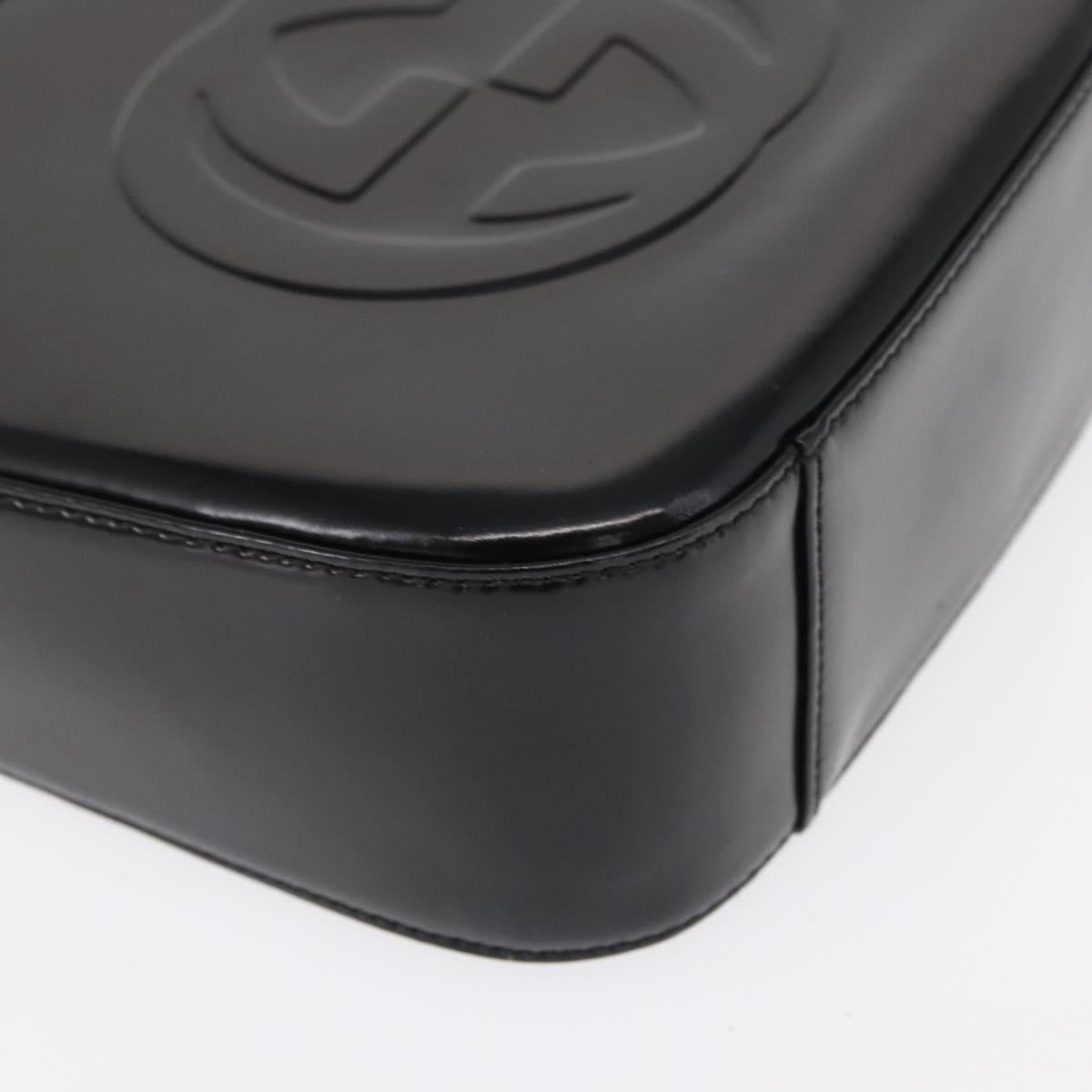 GUCCI Hand Bag Patent leather Black 007 0249 Auth 165185