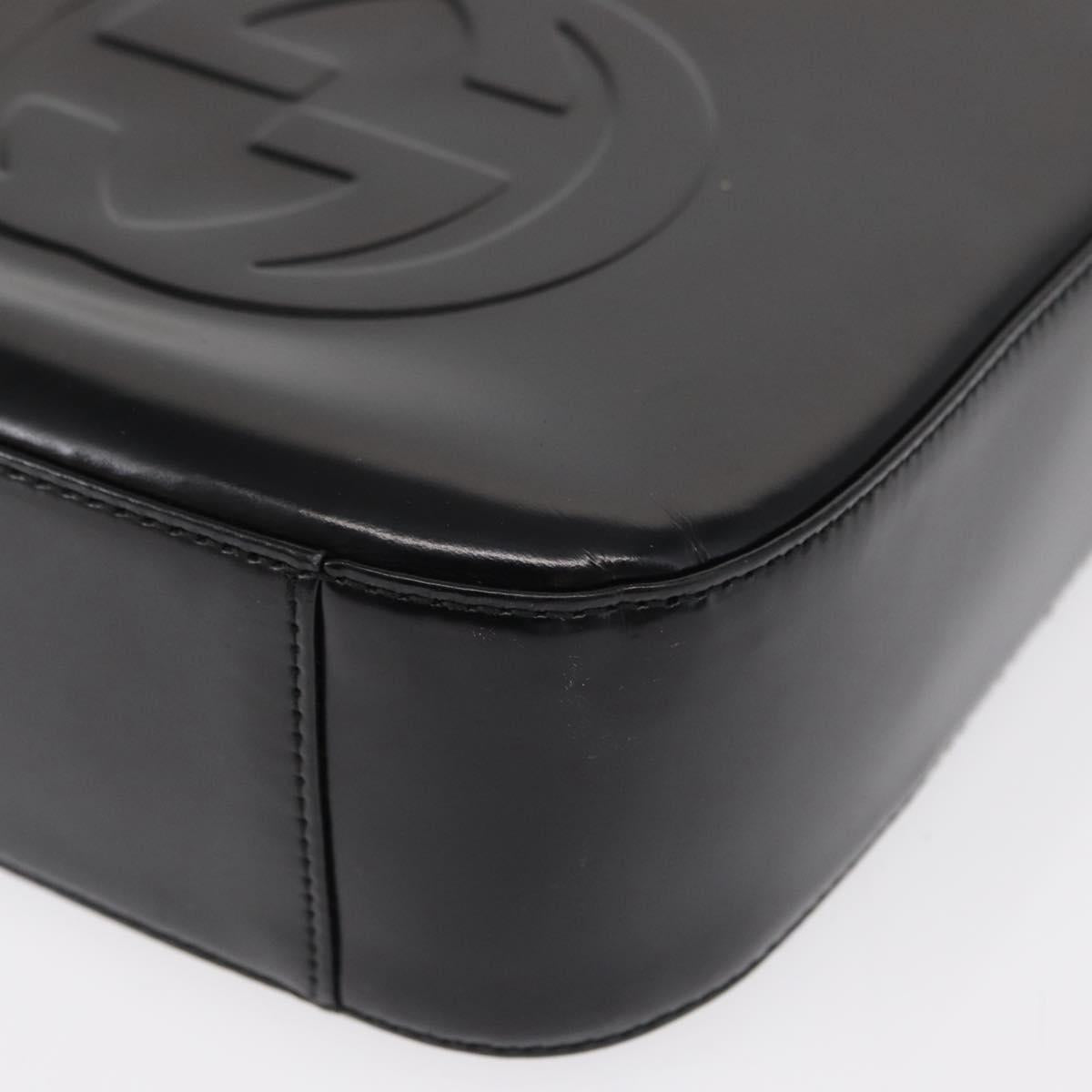 GUCCI Hand Bag Patent leather Black 007 0249 Auth 165185