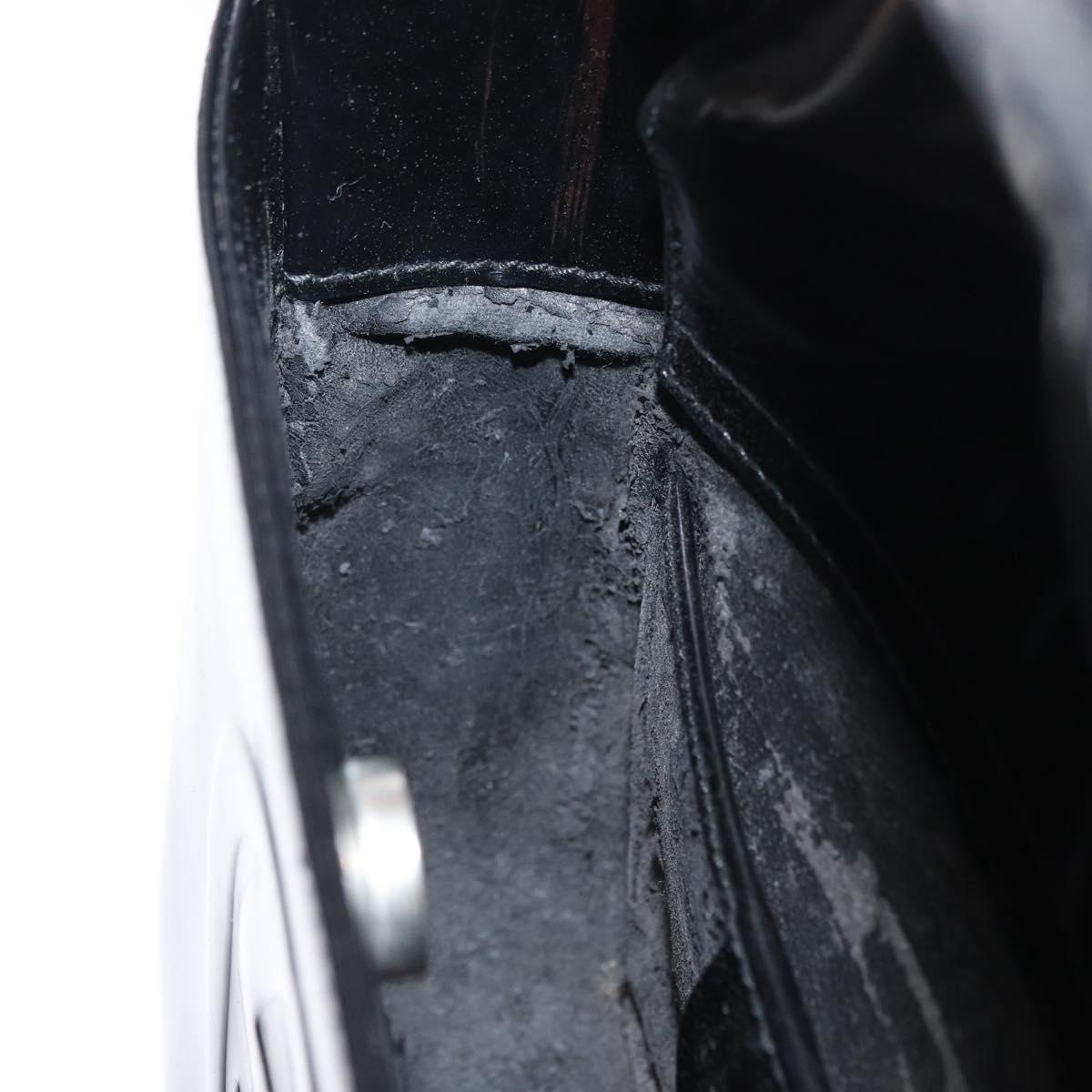 GUCCI Hand Bag Patent leather Black 007 0249 Auth 165185