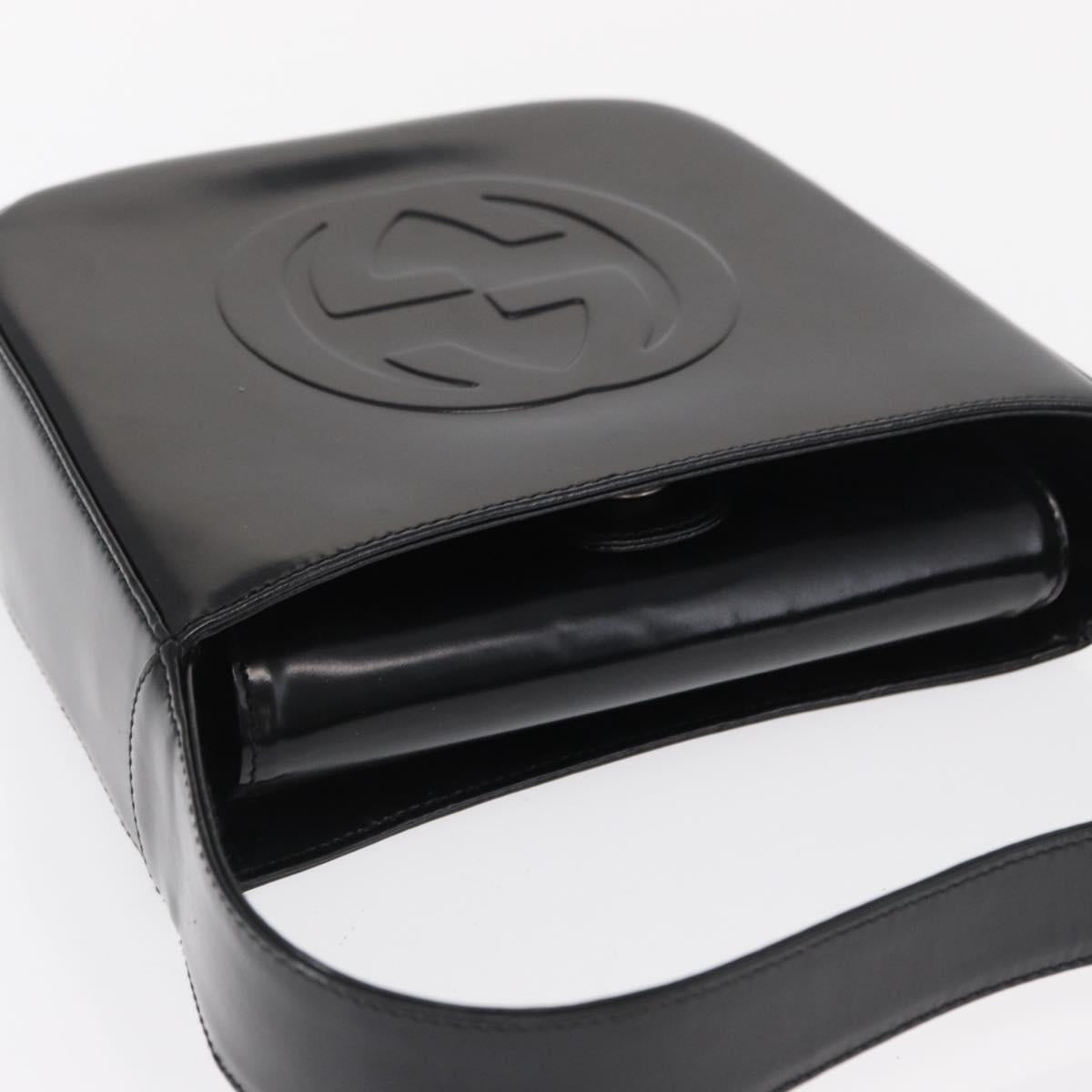 GUCCI Hand Bag Patent leather Black 007 0249 Auth 165185