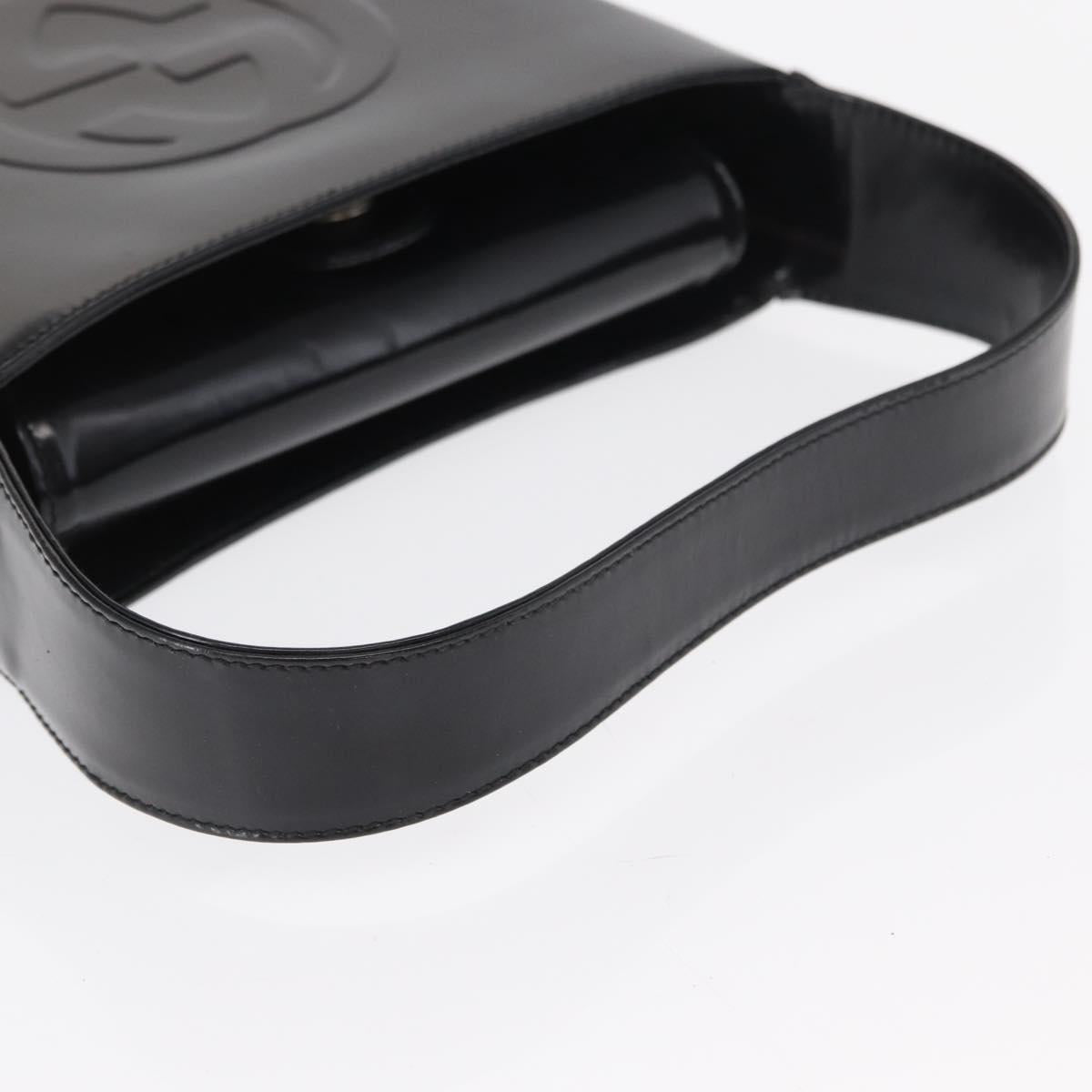 GUCCI Hand Bag Patent leather Black 007 0249 Auth 165185