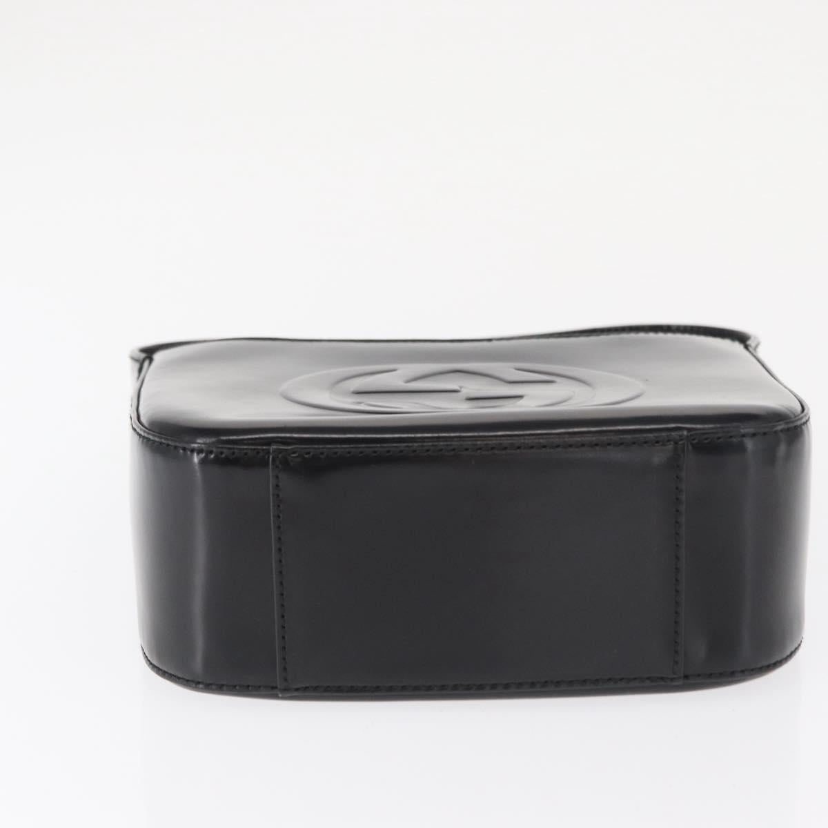 GUCCI Hand Bag Patent leather Black 007 0249 Auth 165185