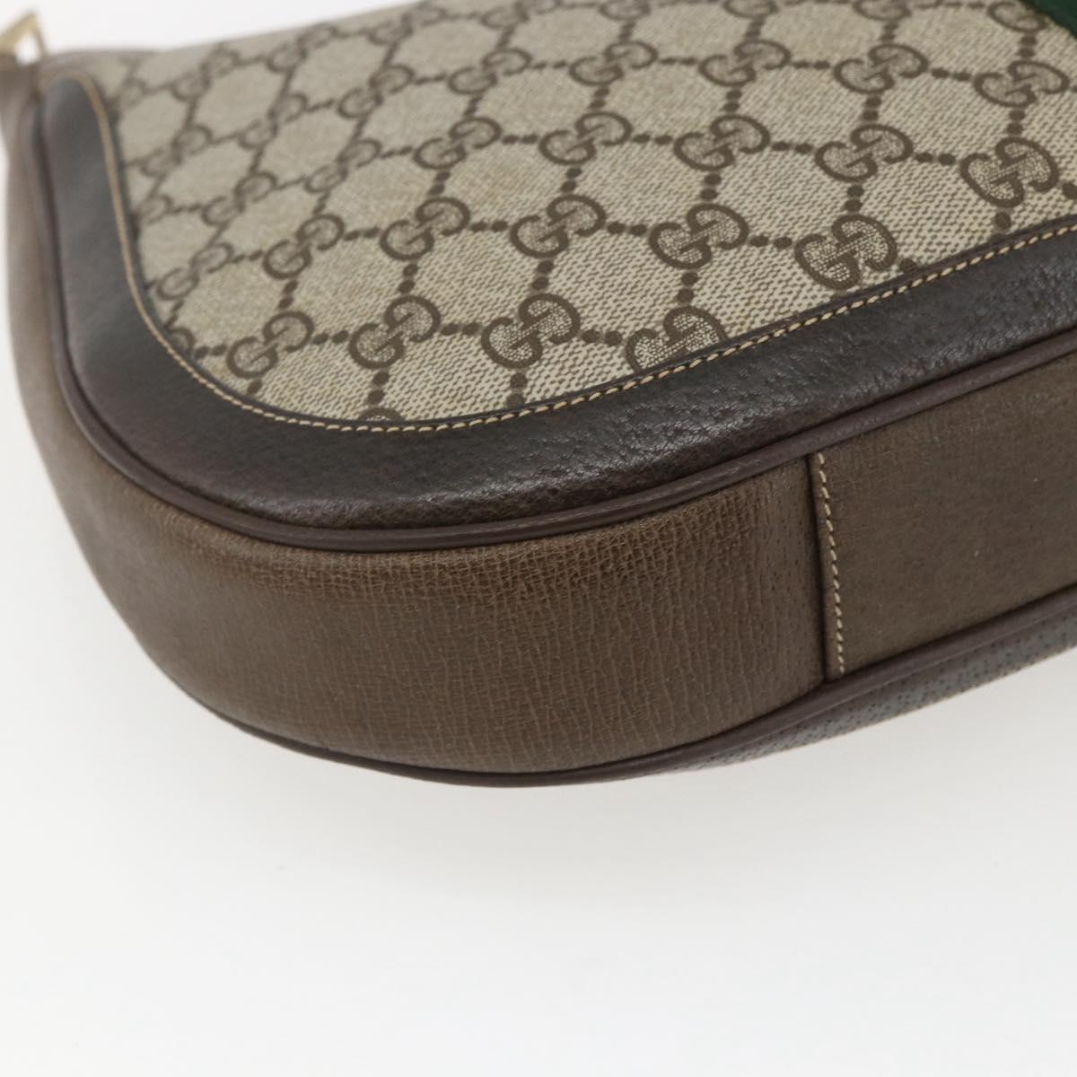 GUCCI GG Supreme Web Sherry Line Bag PVC Beige Gold 72 001 4467 Auth 165194