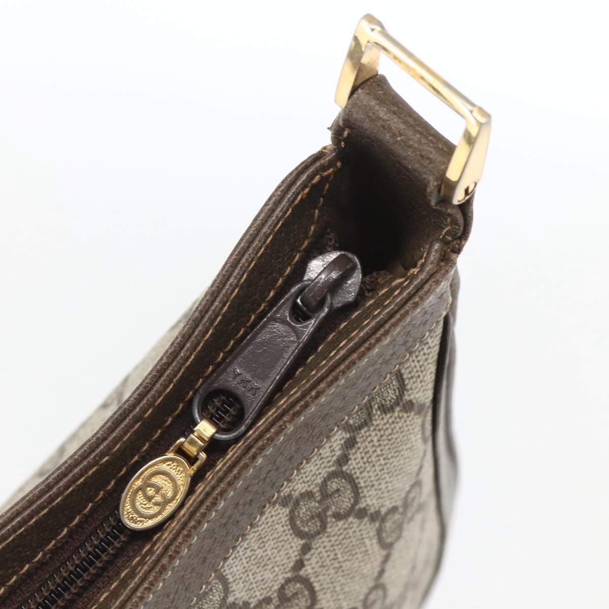 GUCCI GG Supreme Web Sherry Line Bag PVC Beige Gold 72 001 4467 Auth 165194