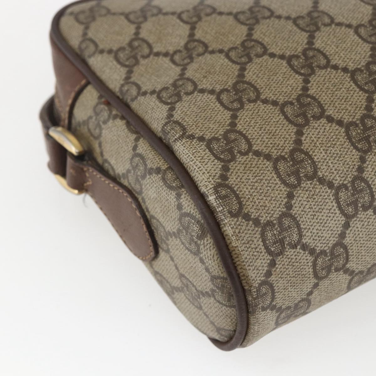 GUCCI GG Supreme Web Sherry Line Bag PVC Beige Gold 001 56 6655 Auth 165195