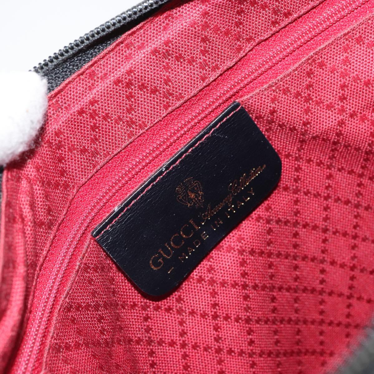 GUCCI GG Canvas Web Sherry Line Shoulder Bag Black Gold 010 378 Auth 165196
