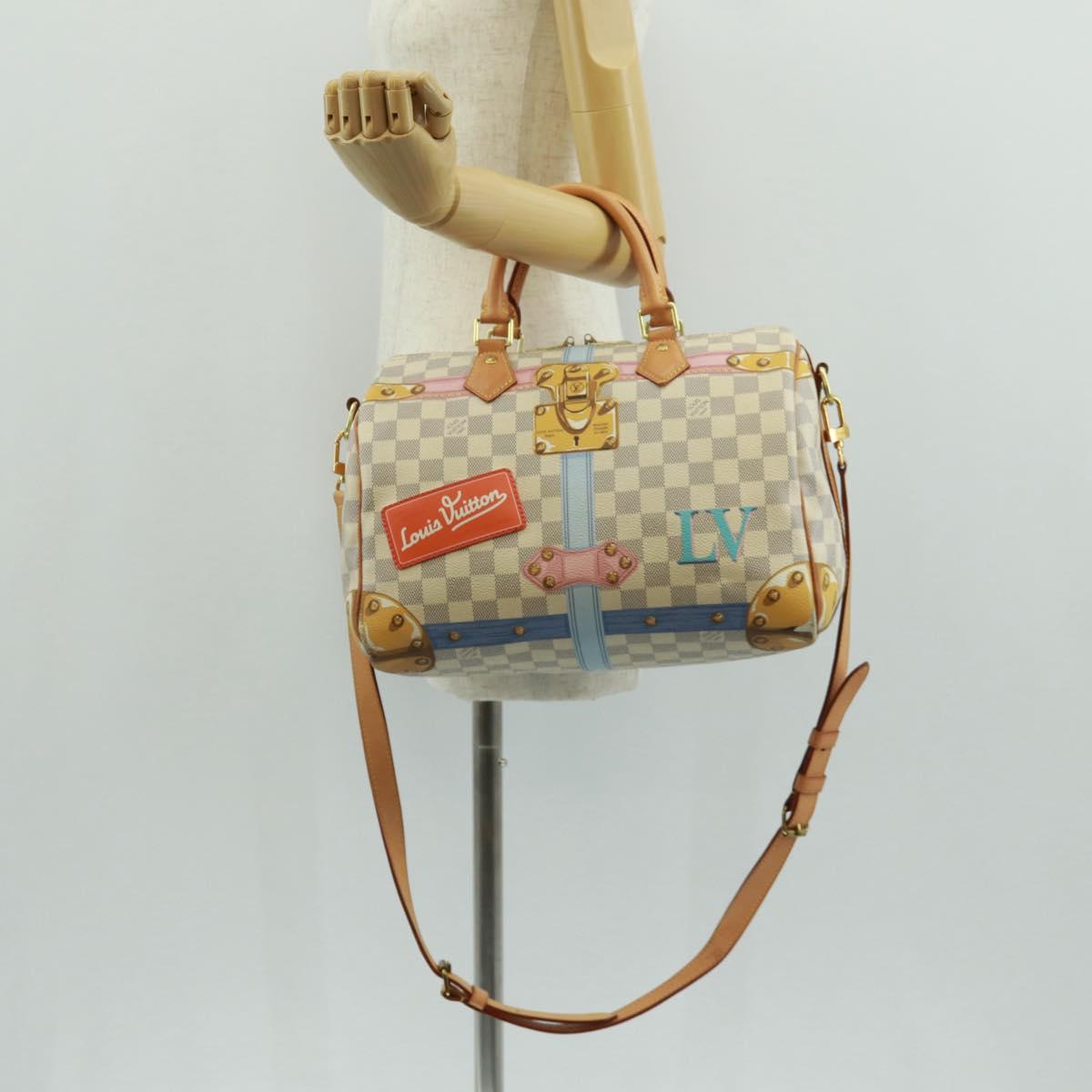 LOUIS VUITTON Tahiti Summer Trunk Speedy Bandouliere 30 N41063 Auth 165214SAV