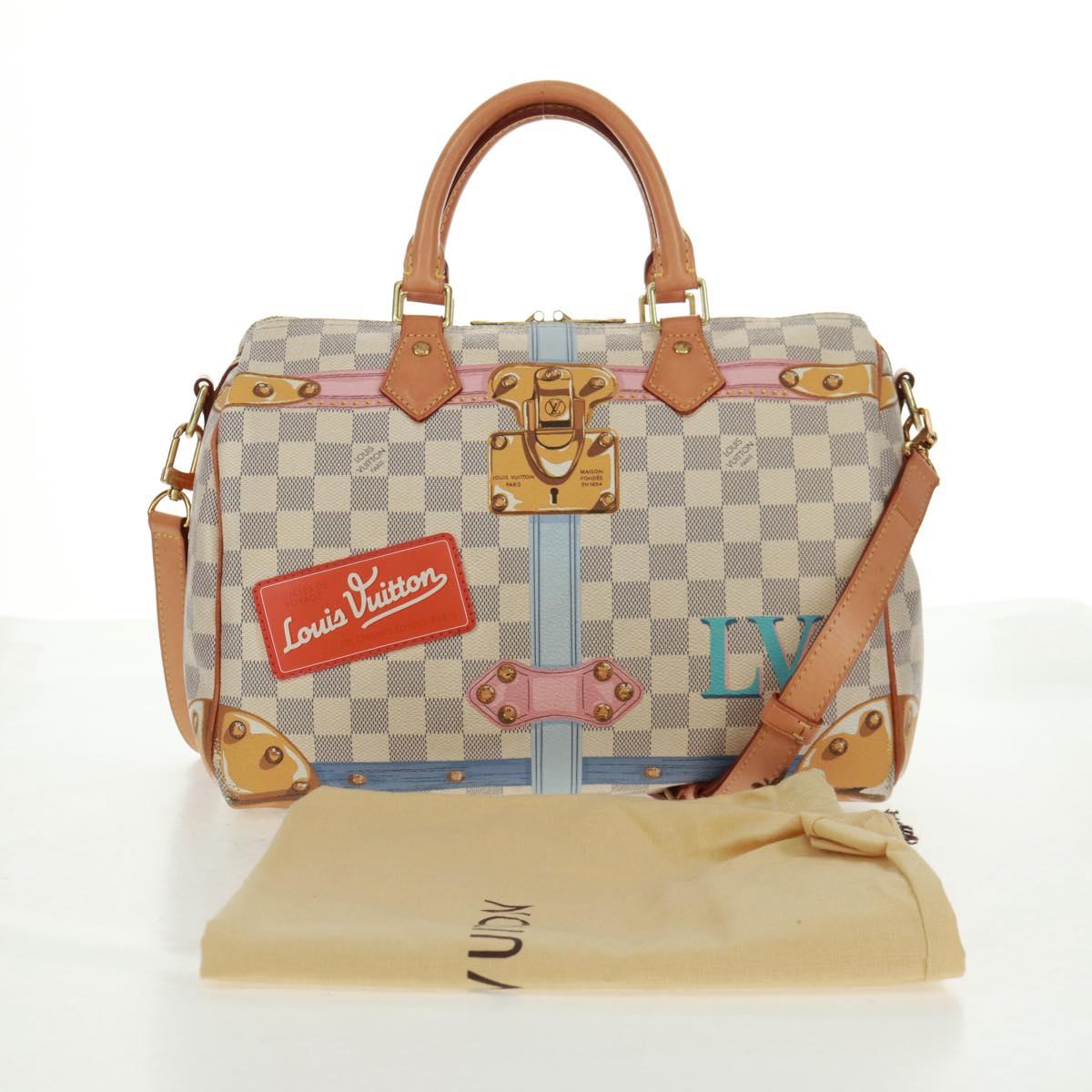 LOUIS VUITTON Tahiti Summer Trunk Speedy Bandouliere 30 N41063 Auth 165214SAV