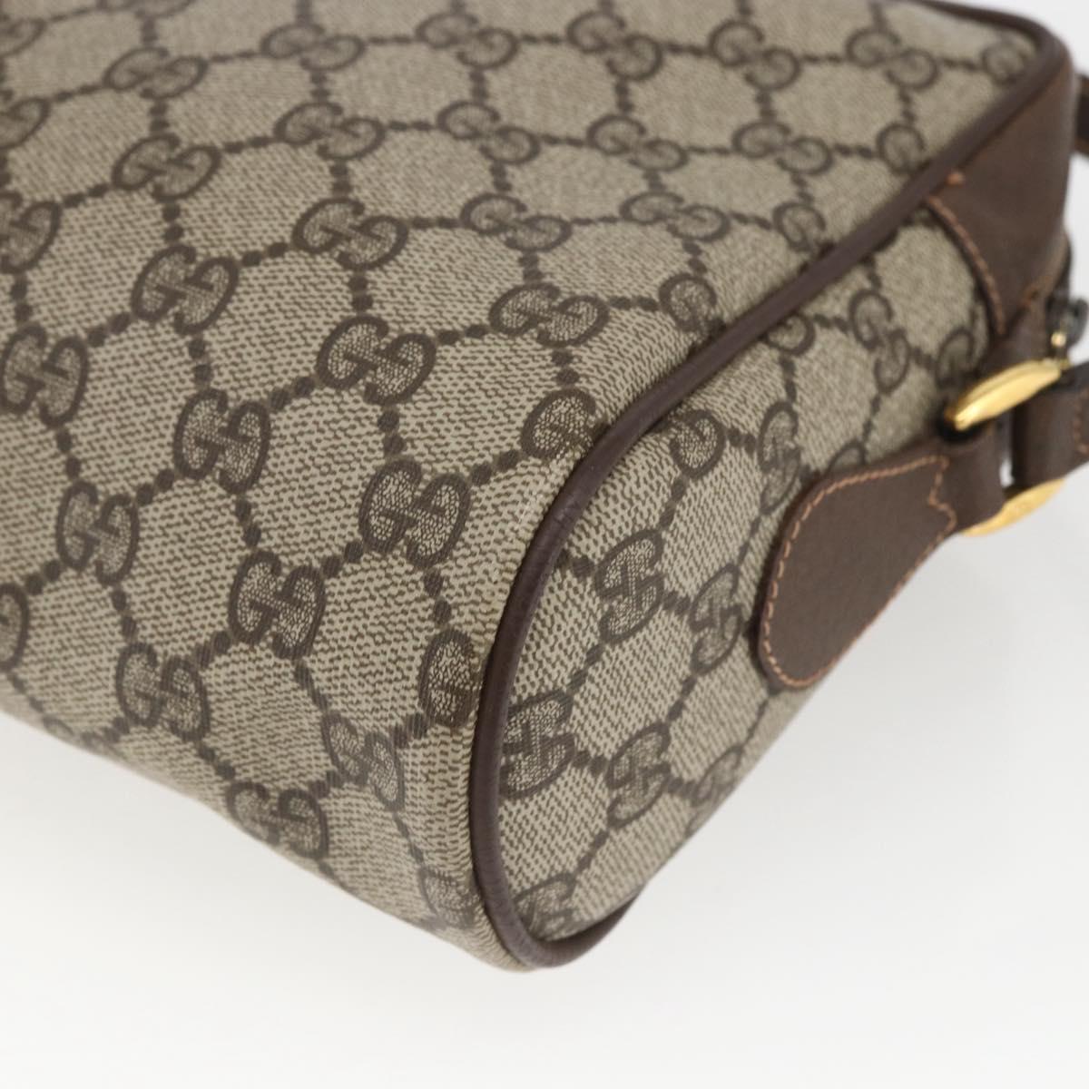GUCCI GG Supreme Web Sherry Line Bag PVC Beige Gold 56 02 088 Auth 165218