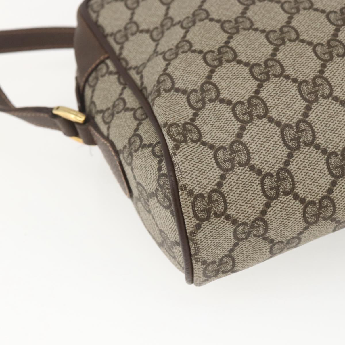 GUCCI GG Supreme Web Sherry Line Bag PVC Beige Gold 56 02 088 Auth 165218