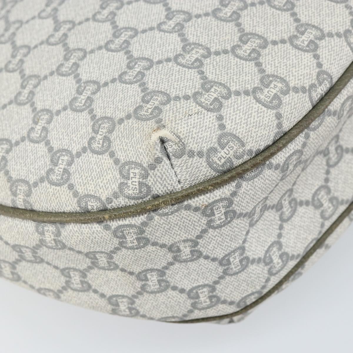 GUCCI GG Plus Supreme Shoulder Bag PVC Gray Gold Auth 165221