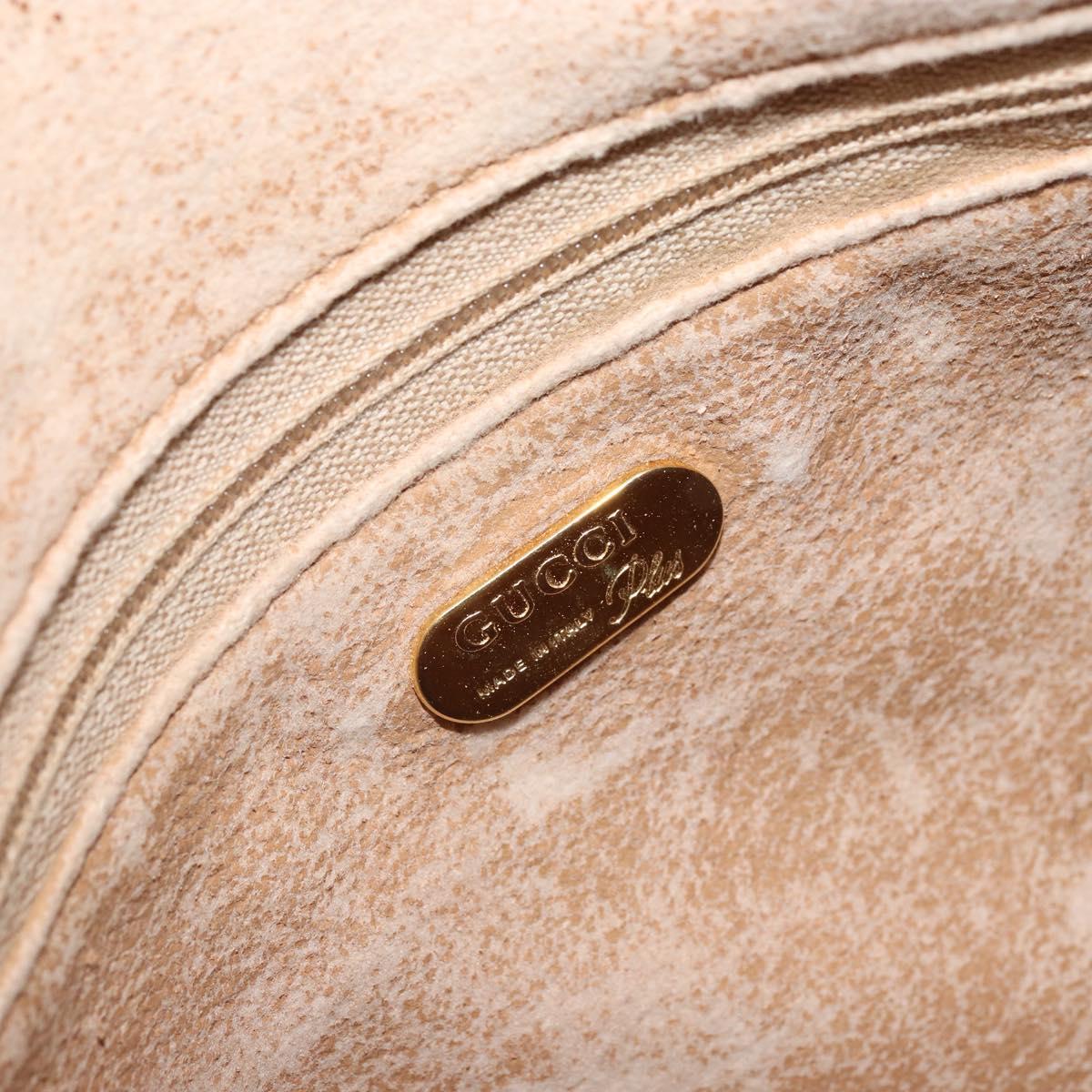 GUCCI GG Plus Supreme Shoulder Bag PVC Gray Gold Auth 165221