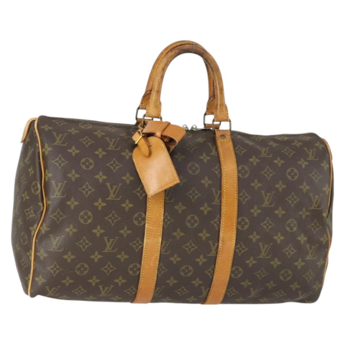 LOUIS VUITTON Monogram Keepall 45 Boston Bag M41428 LV Auth 165224