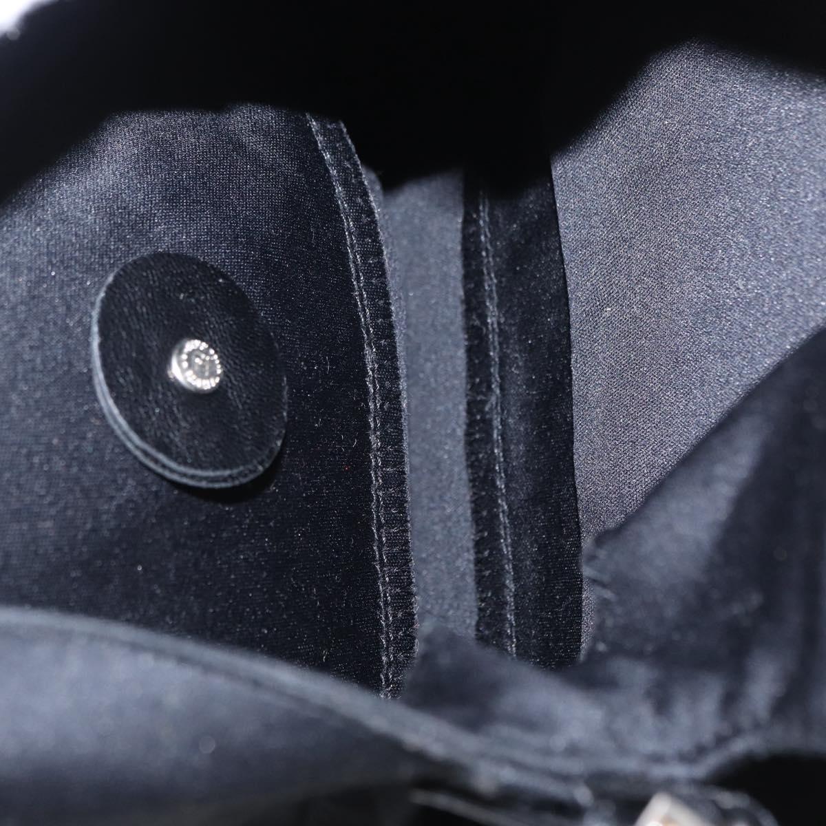 FENDI Mamma Baguette Shoulder Bag Nylon Black Silver Auth 165232