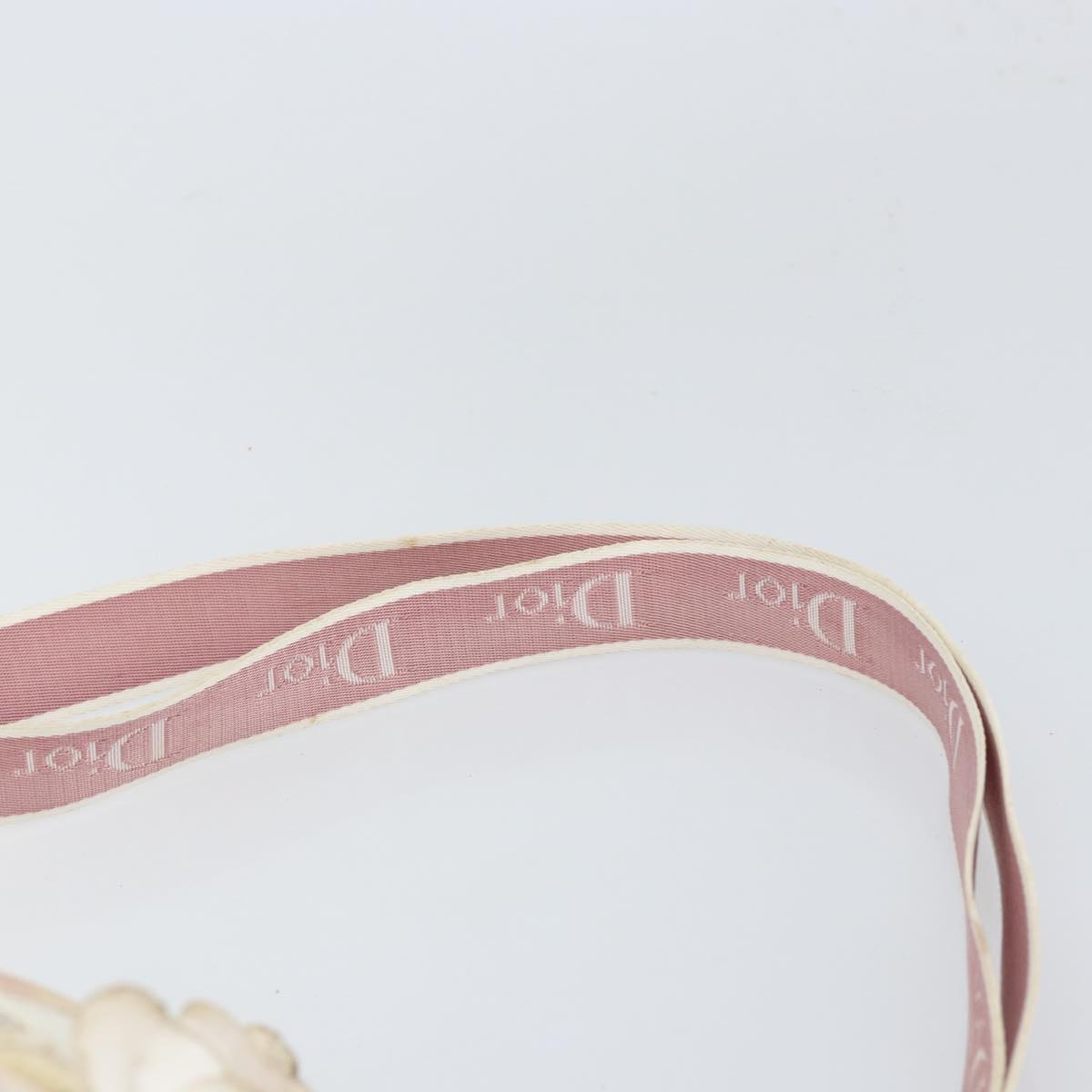 Christian Dior Trotter Canvas Shoulder Bag PVC Pink Silver Auth 165233