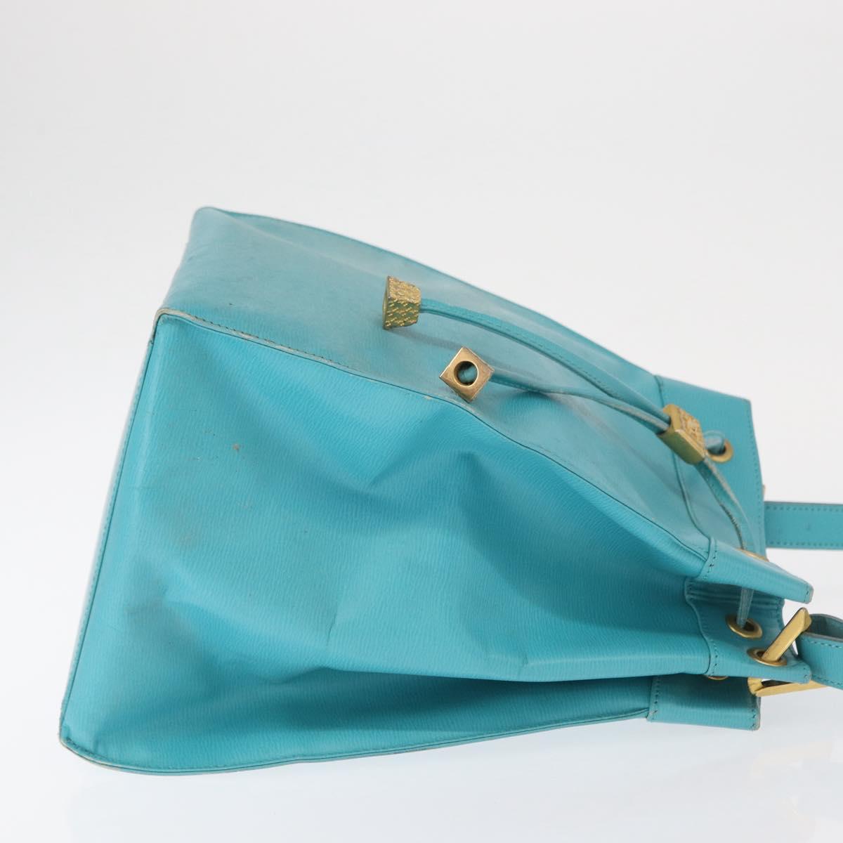 Christian Dior Shoulder Bag Leather Light Blue Auth 165238
