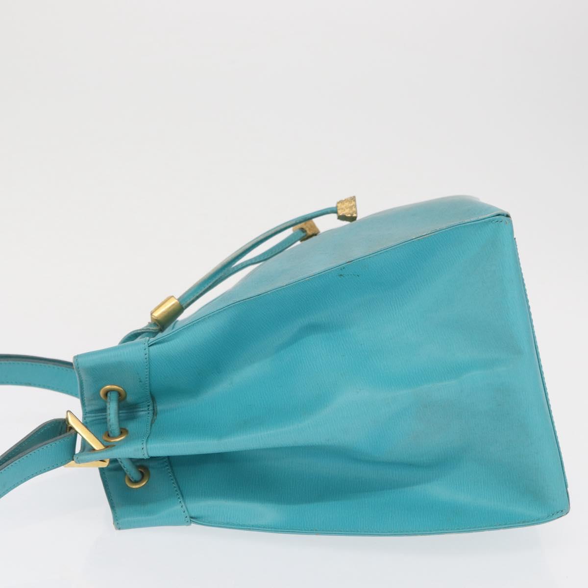 Christian Dior Shoulder Bag Leather Light Blue Auth 165238