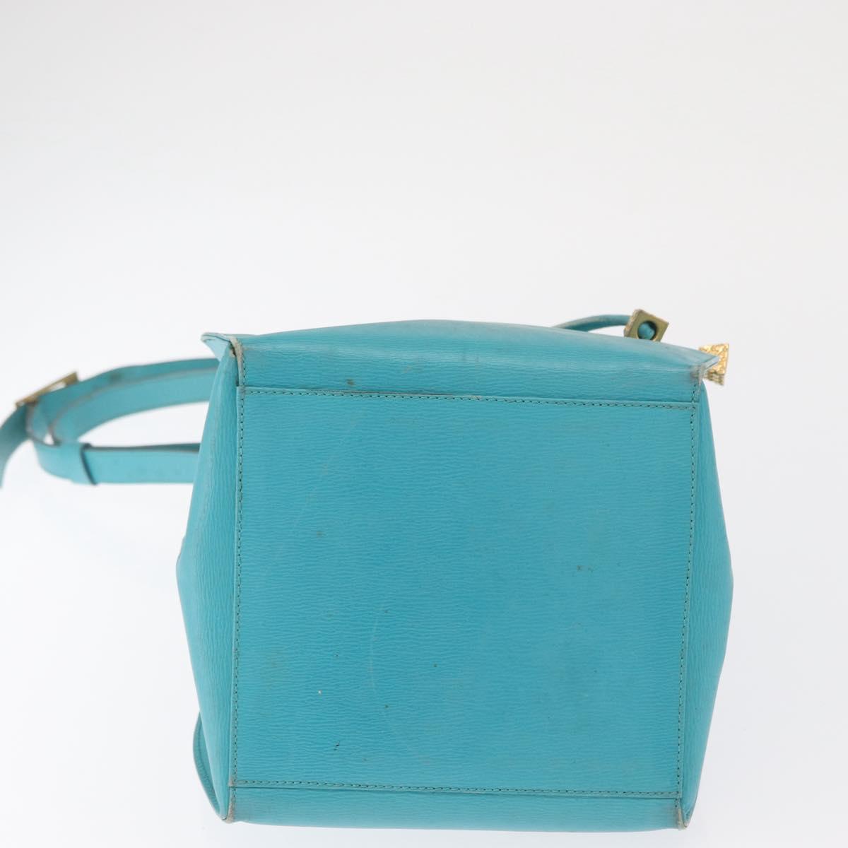 Christian Dior Shoulder Bag Leather Light Blue Auth 165238