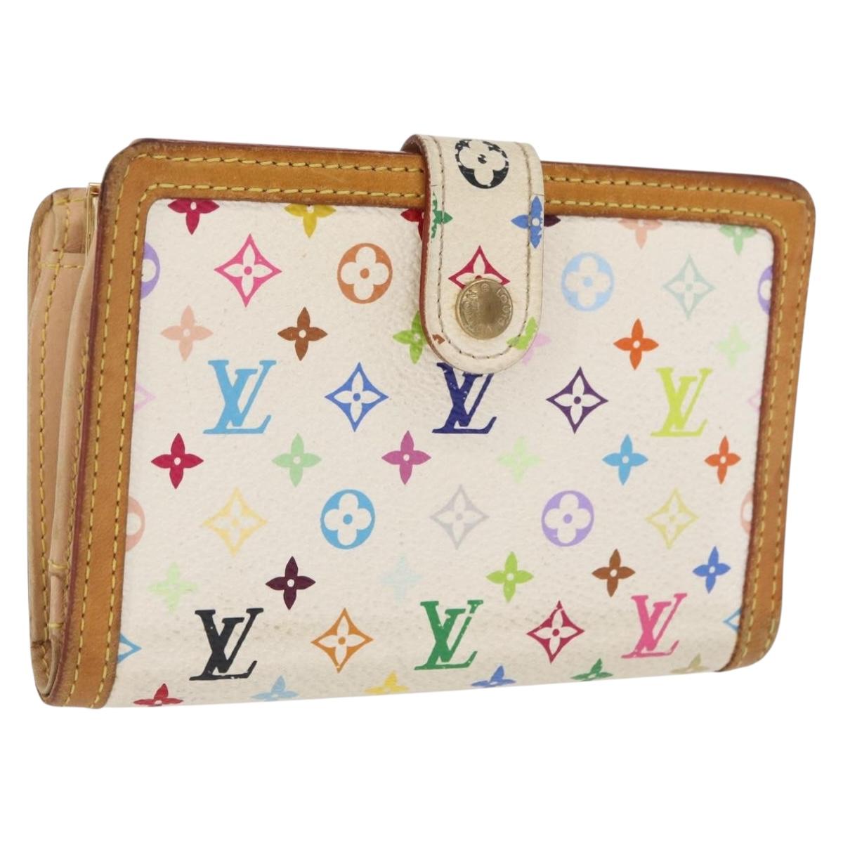 LOUIS VUITTON Multicolor Porte MonnaieViennois Wallet White M92987 Auth 165243