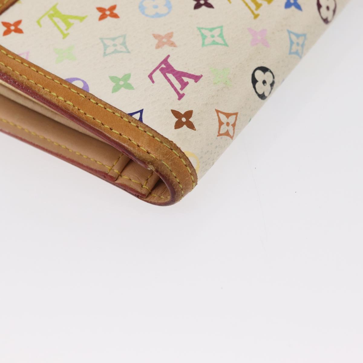 LOUIS VUITTON Multicolor Porte MonnaieViennois Wallet White M92987 Auth 165243