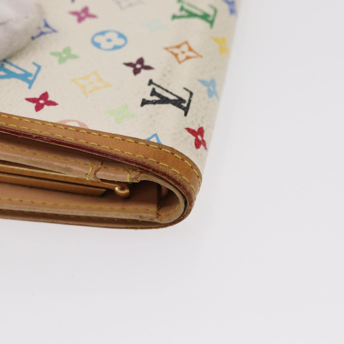LOUIS VUITTON Multicolor Porte MonnaieViennois Wallet White M92987 Auth 165243