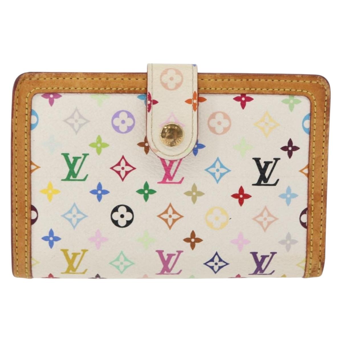 LOUIS VUITTON Multicolor Porte MonnaieViennois Wallet White M92987 Auth 165244