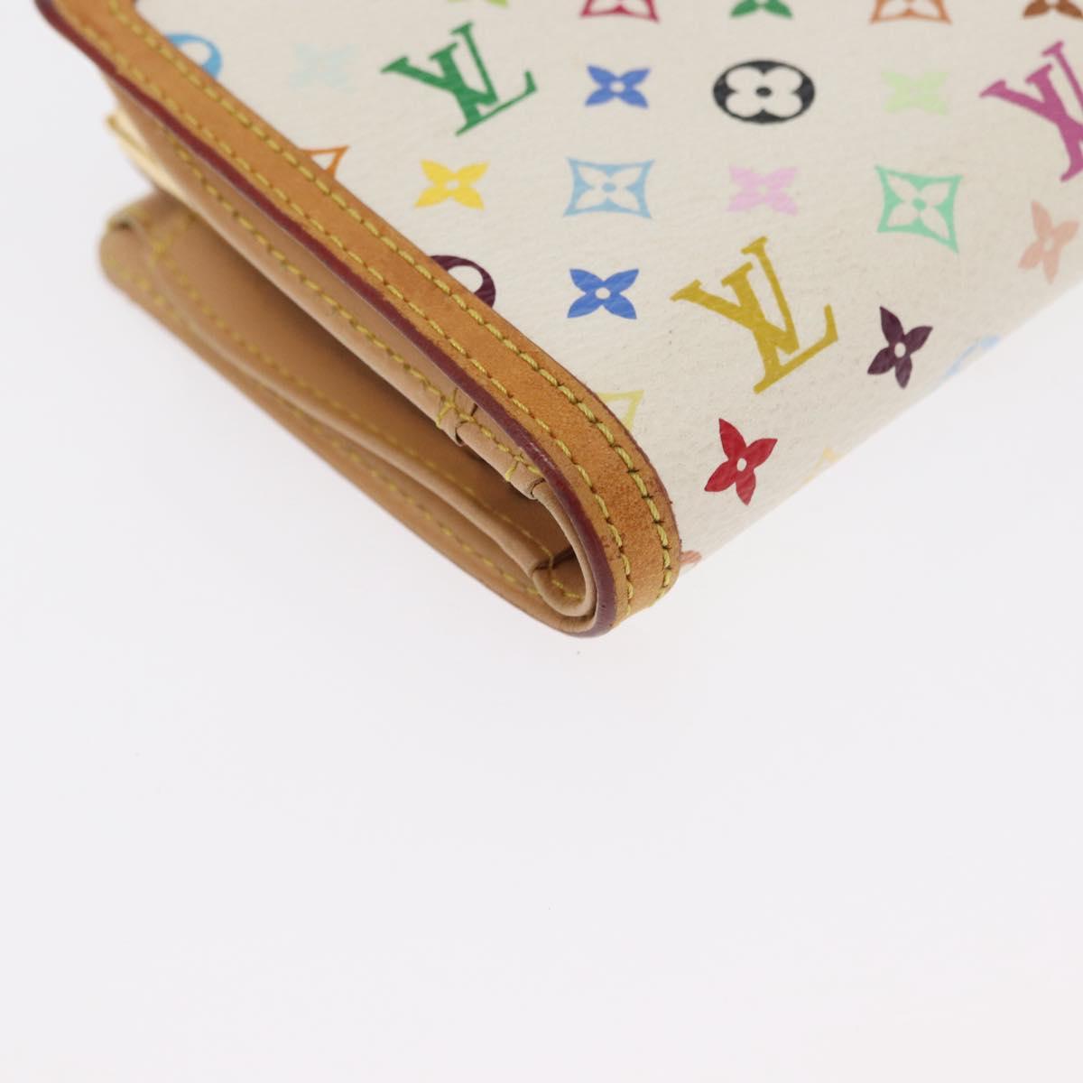 LOUIS VUITTON Multicolor Porte MonnaieViennois Wallet White M92987 Auth 165244